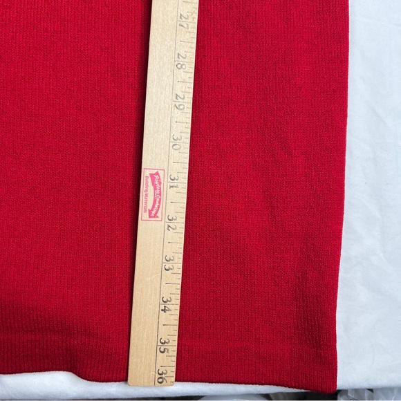 St John Nice Santana Knit Red Dress Sleeveless Design Career Dress sz 4 A050923 - Picture 6 of 6